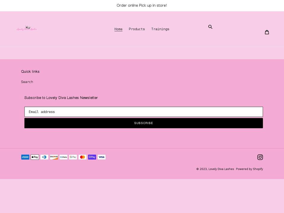 lovelydivalashes.com shopify website screenshot