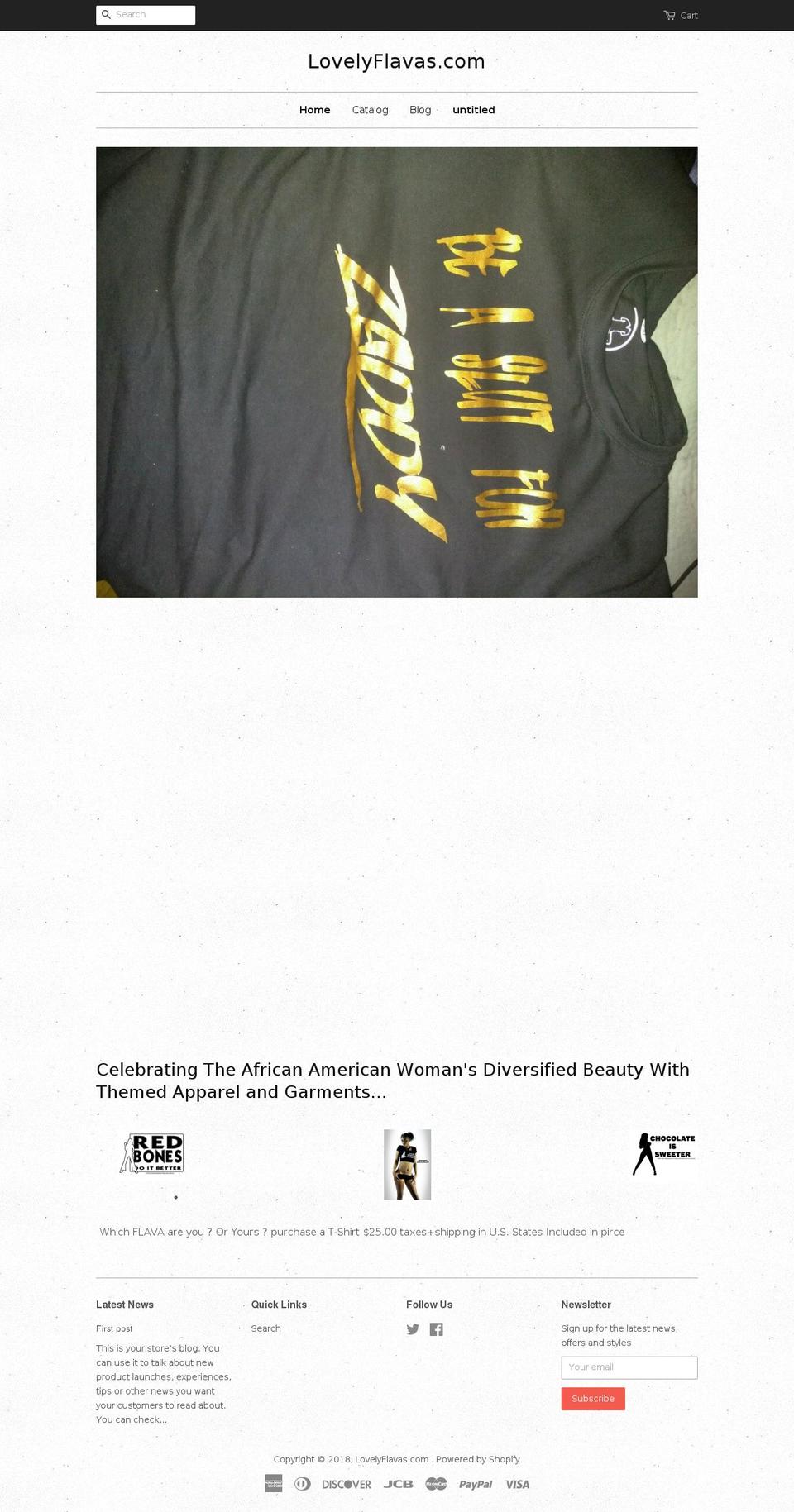 lovelyflavas.com — Shopify storefront screenshot