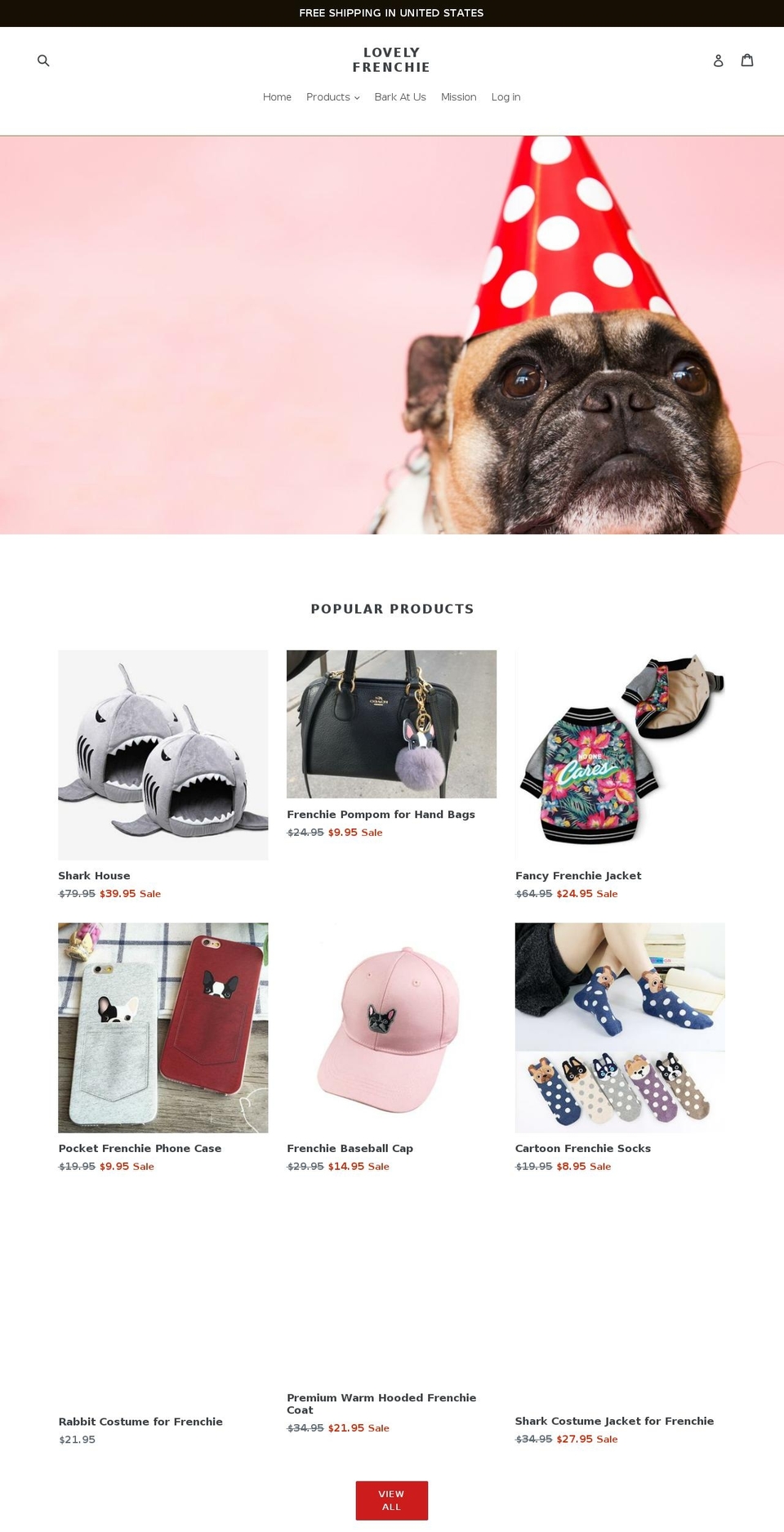 lovelyfrenchie.com — Shopify storefront screenshot