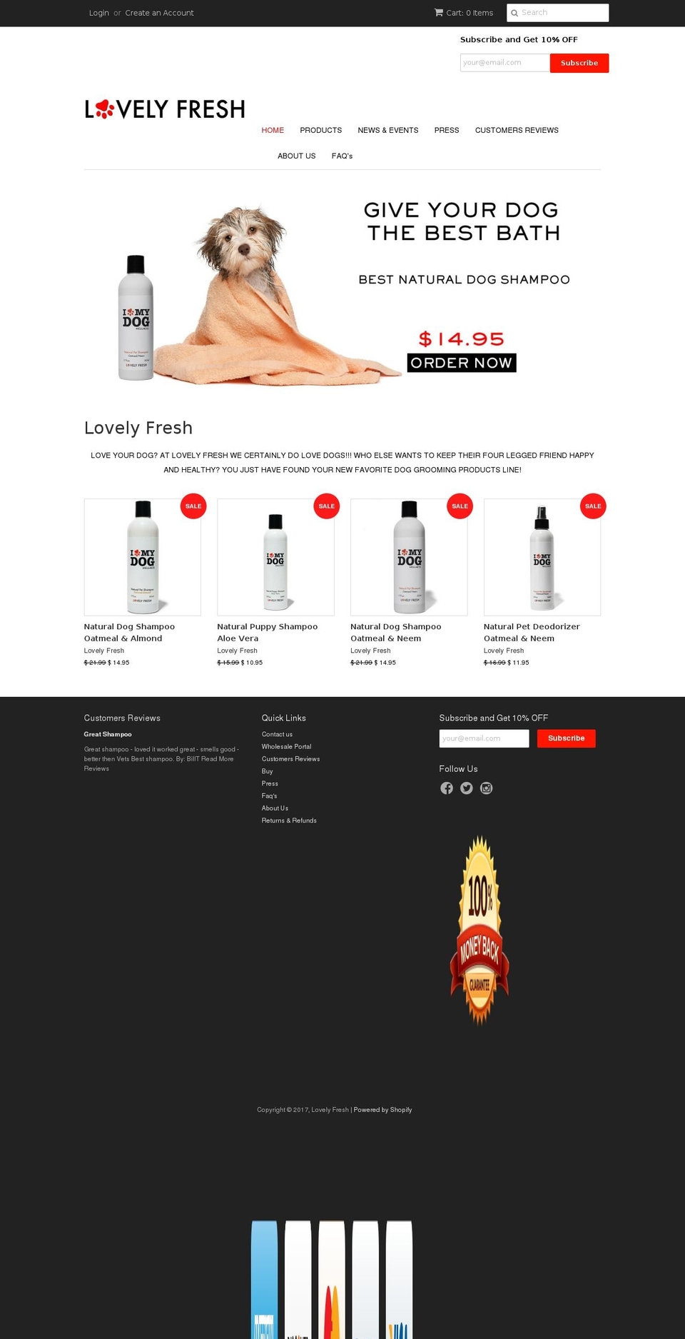 lovelyfresh.com shopify website screenshot