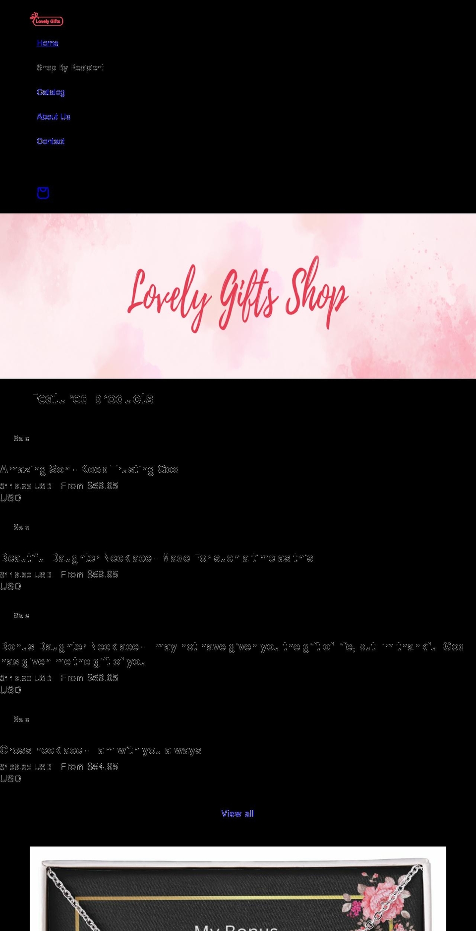 lovelygifts.shop shopify website screenshot