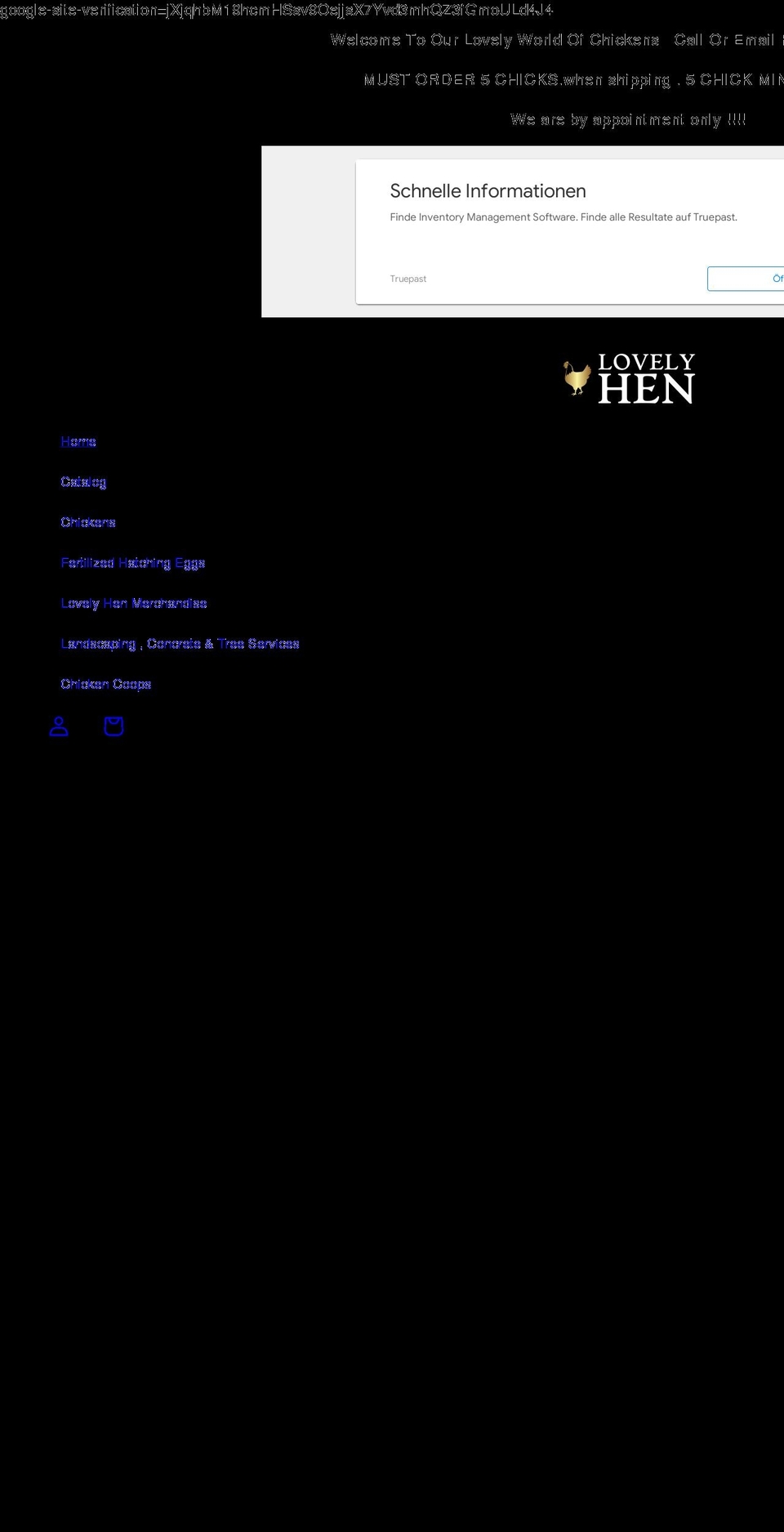 lovelyhen.com shopify website screenshot