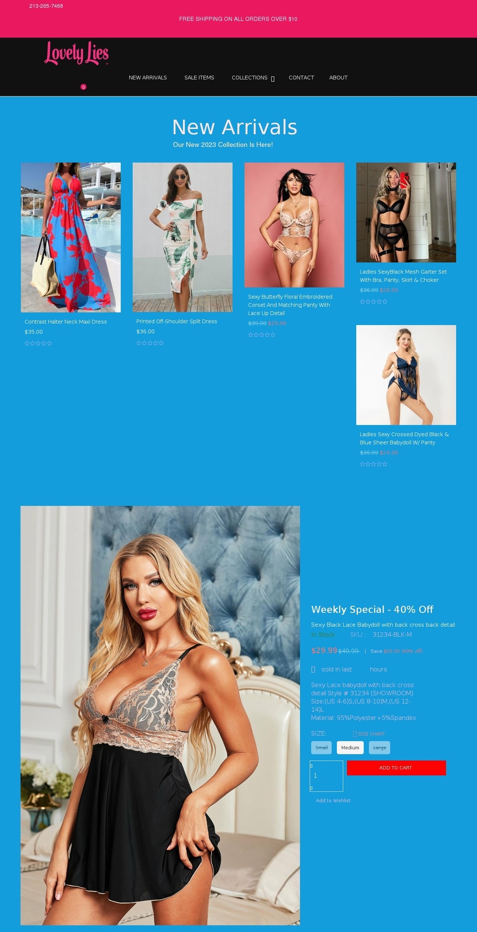 lovelylies.online shopify website screenshot