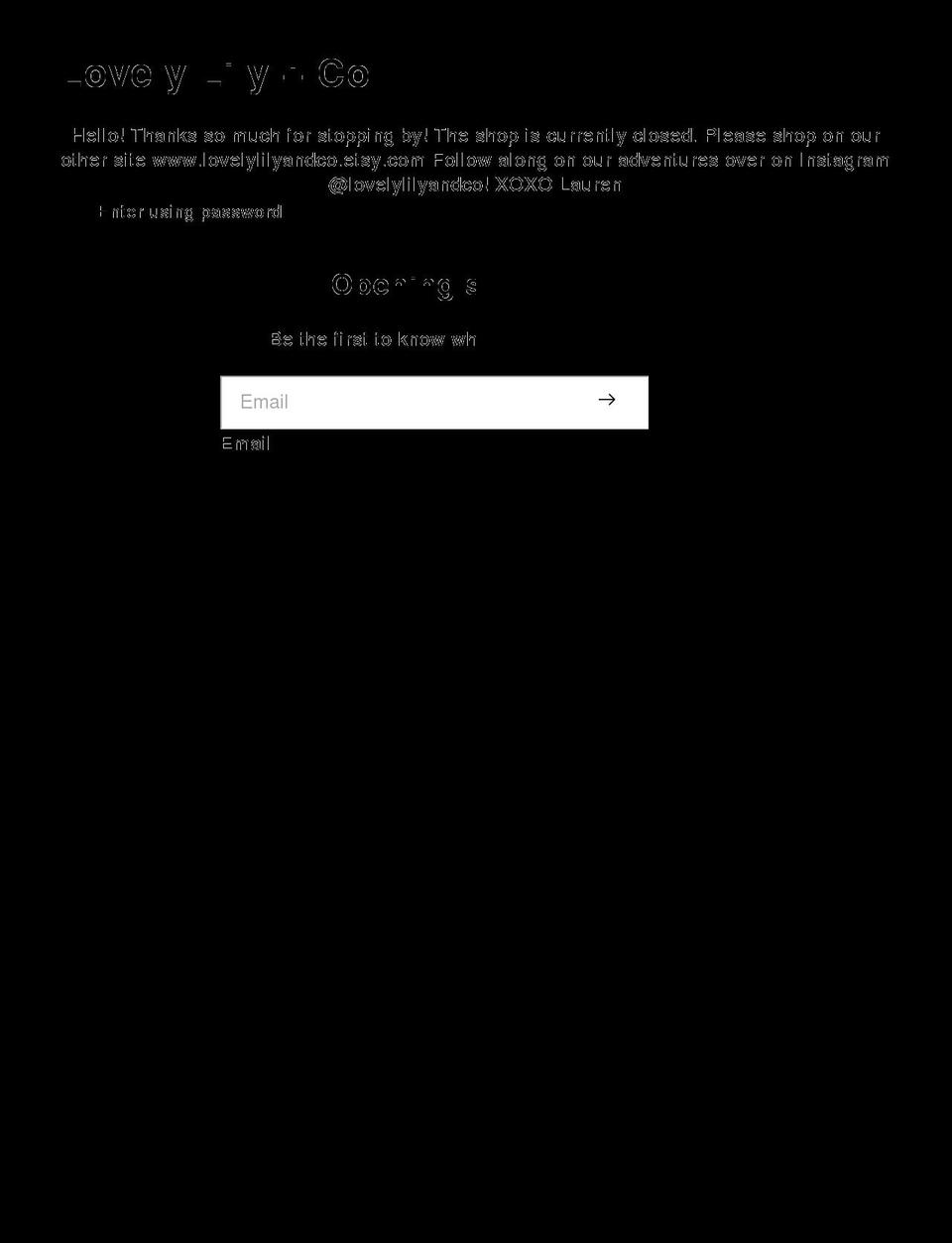 lovelylilyandco.com — Shopify storefront screenshot