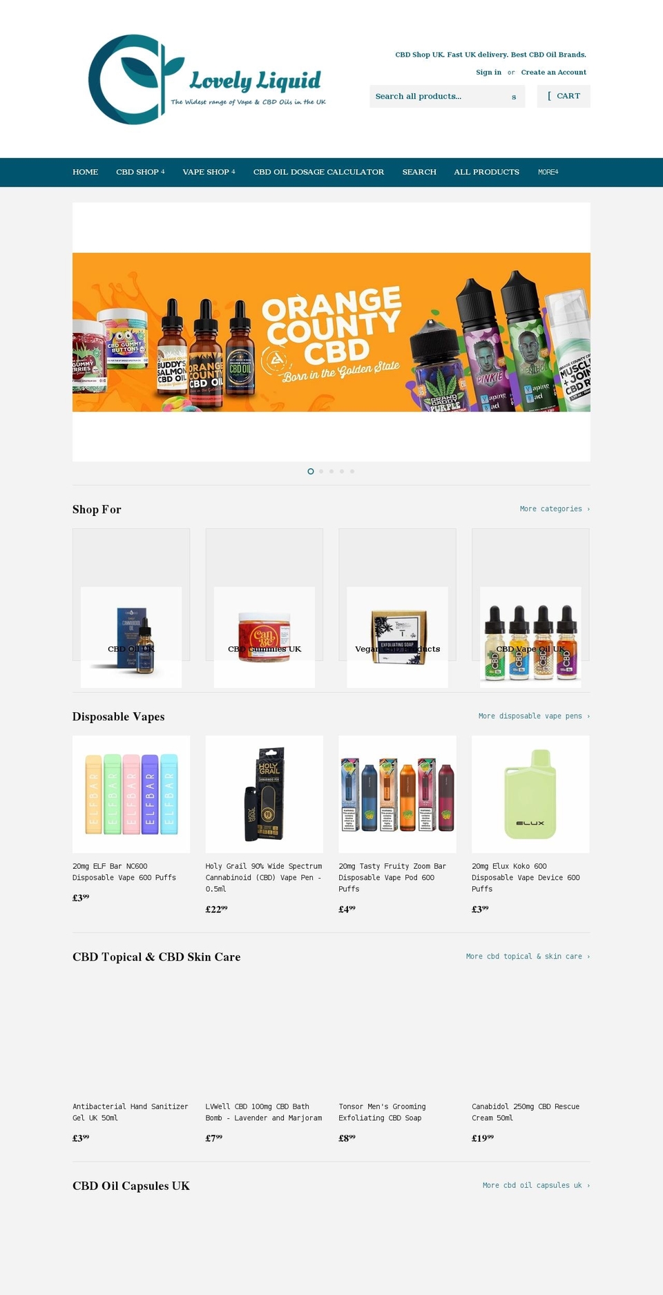 lovelyliquid.co.uk shopify website screenshot