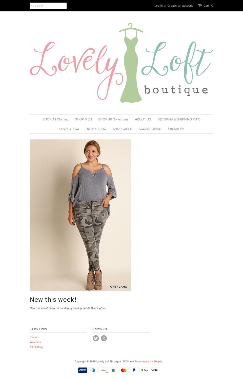 lovelyloftboutique.com shopify website screenshot