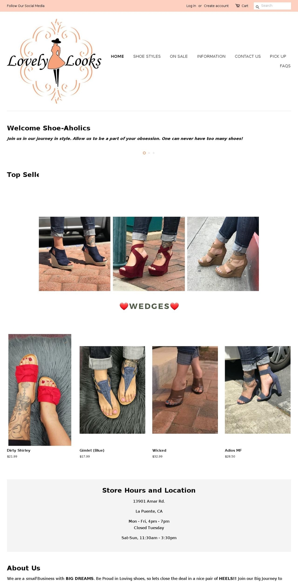 lovelylooksla.com — Shopify storefront screenshot