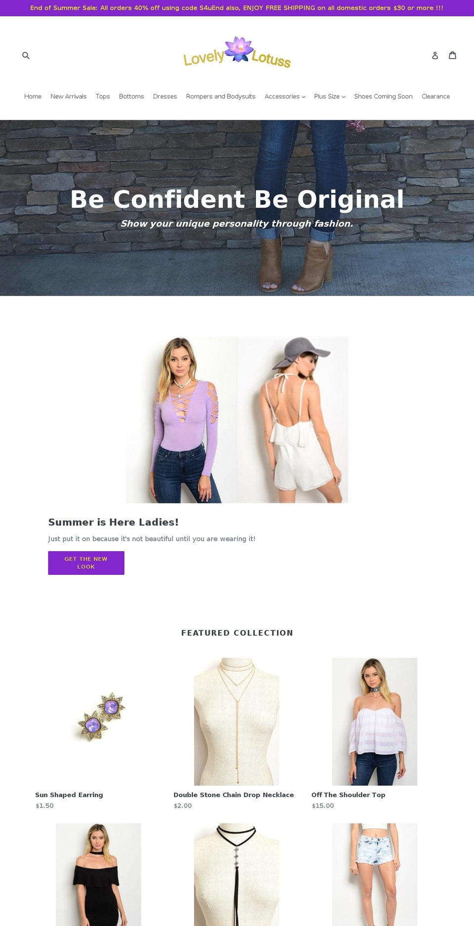 lovelylotuss.com — Shopify storefront screenshot