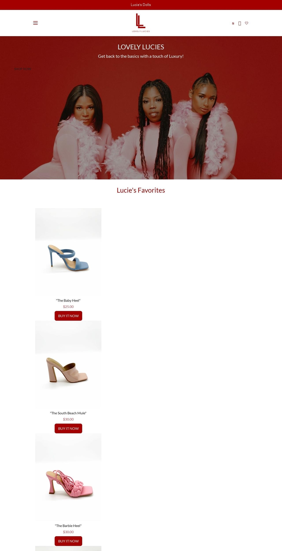 lovelylucies.com shopify website screenshot