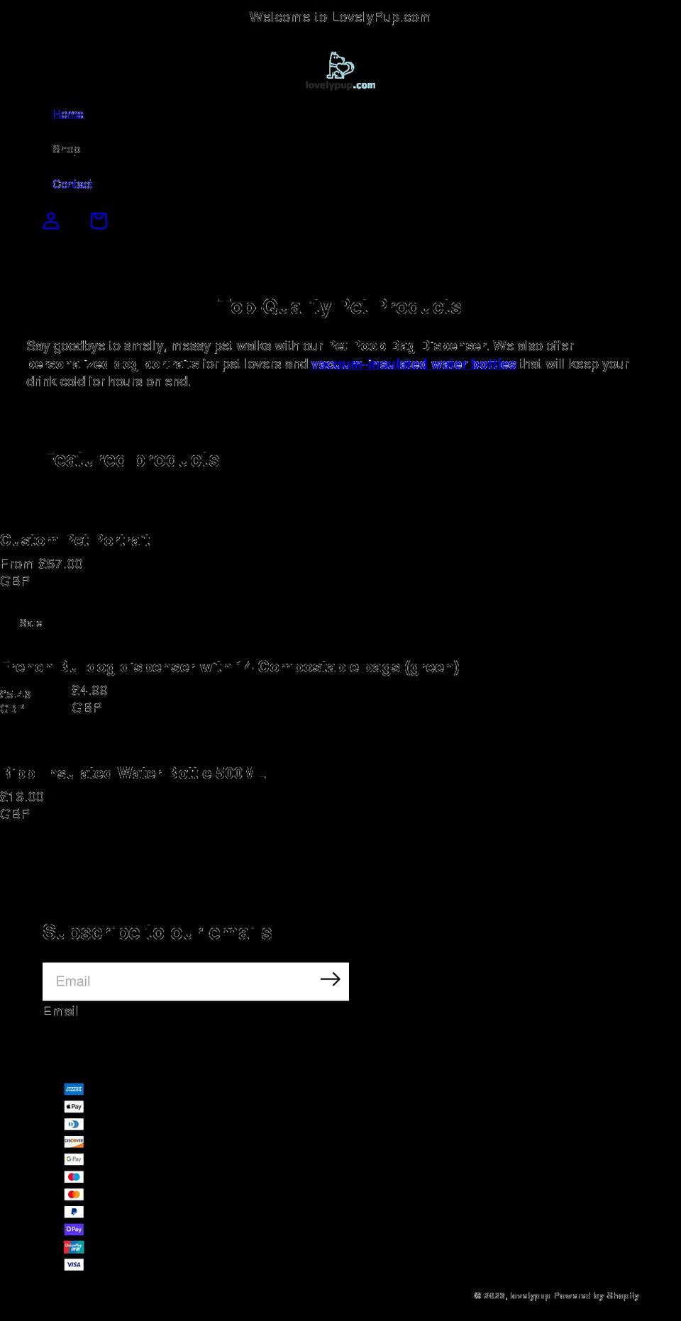 lovelypup.com shopify website screenshot