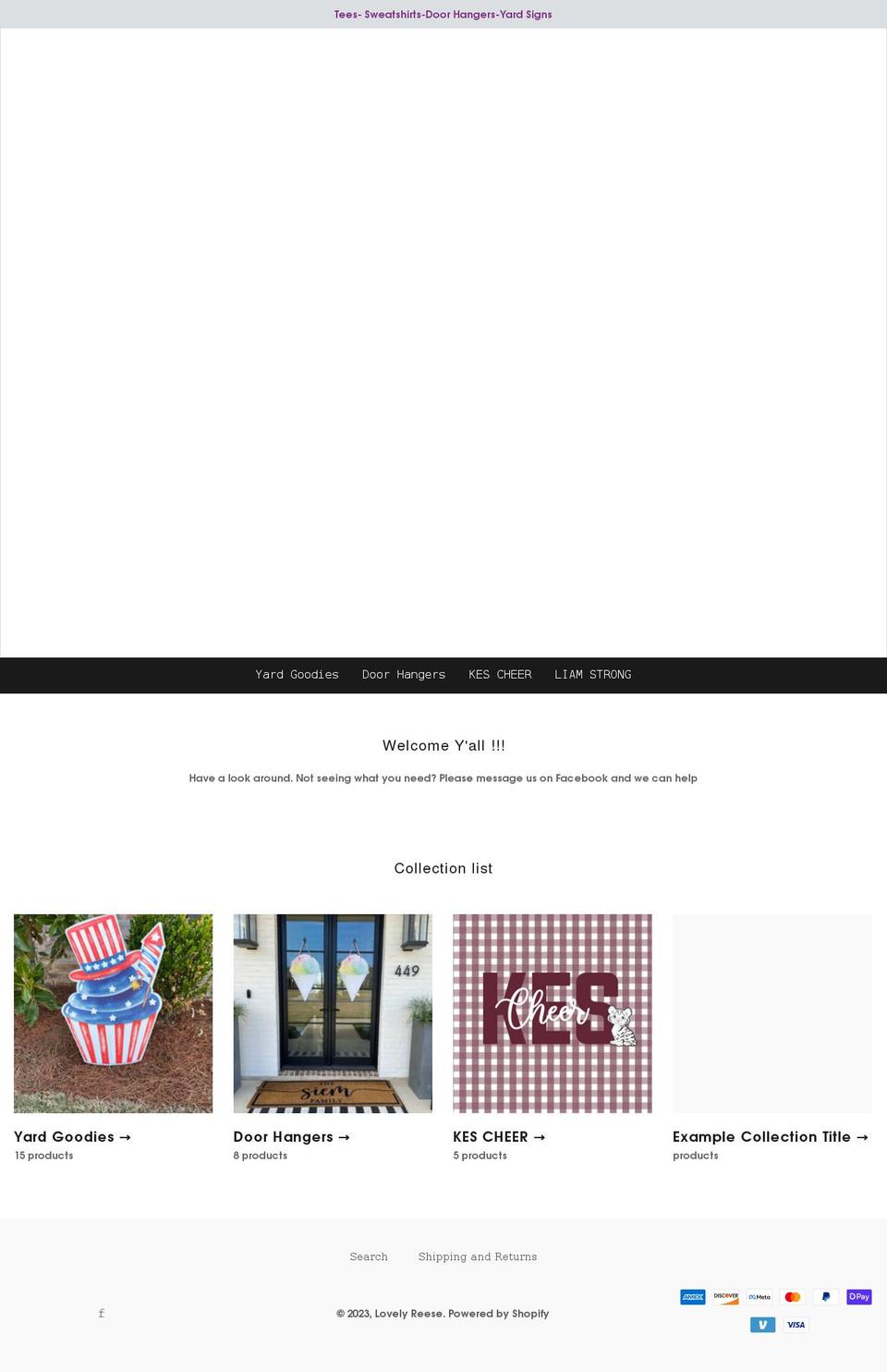 lovelyreese.com shopify website screenshot