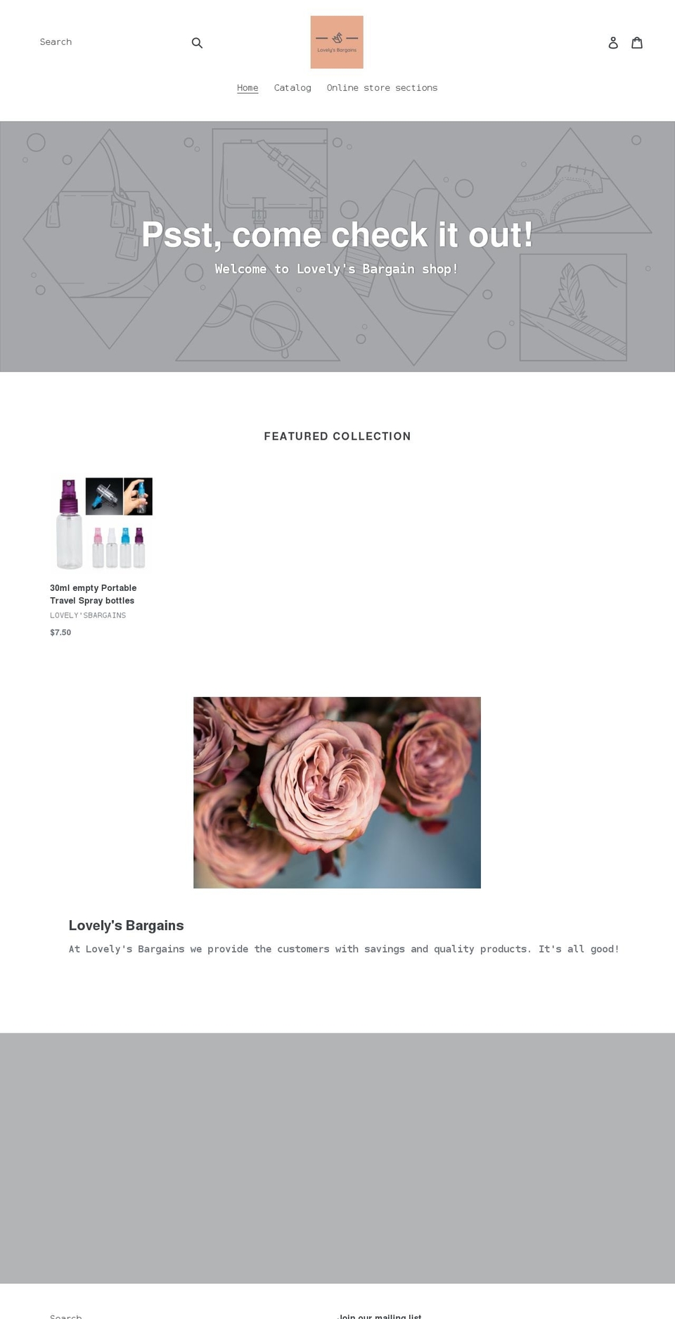 lovelysbargains.com shopify website screenshot