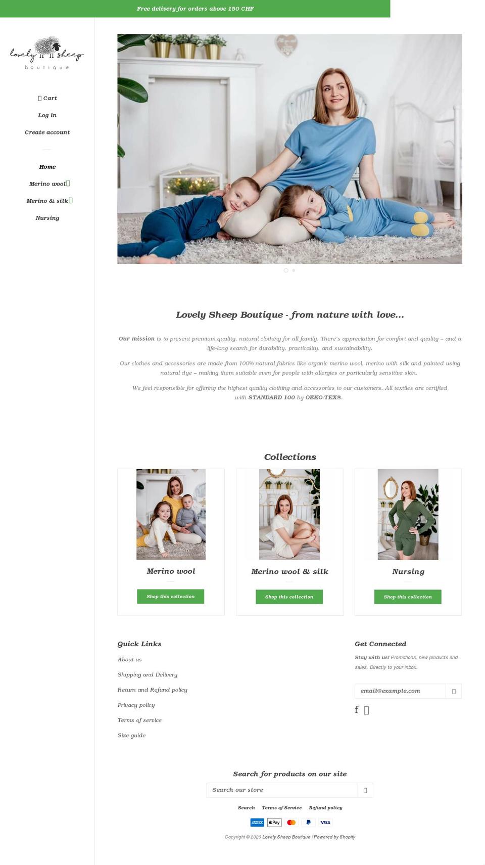 lovelysheep.ch shopify website screenshot