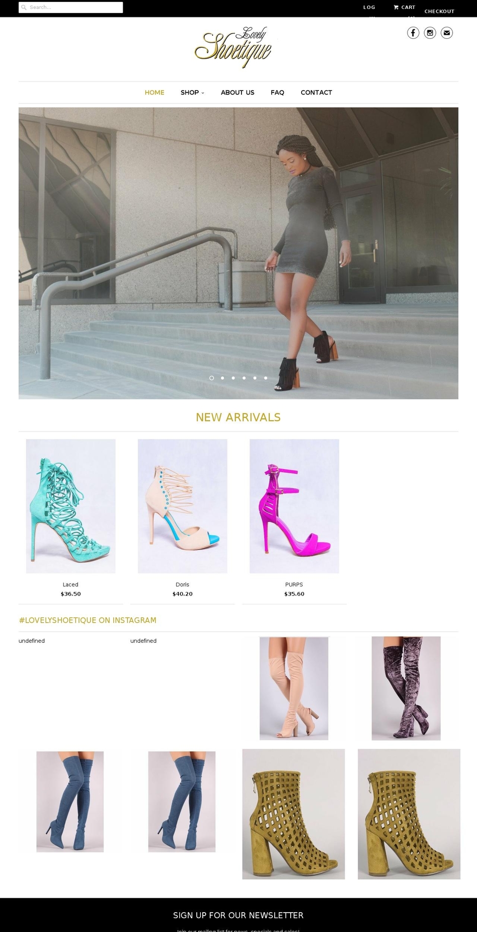 lovelyshoetique.com shopify website screenshot