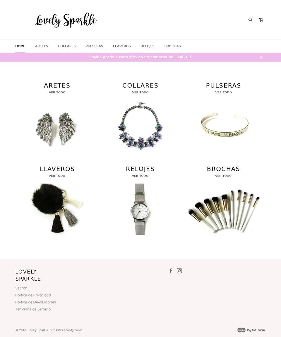 lovelysparkle.com — Shopify storefront screenshot