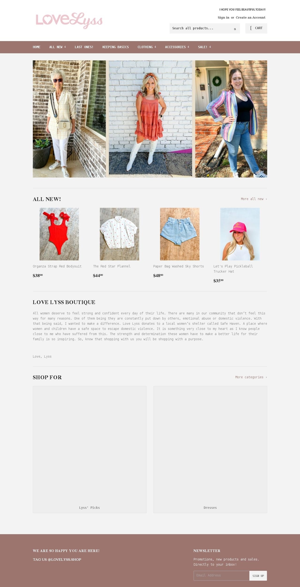 lovelyss.shop shopify website screenshot