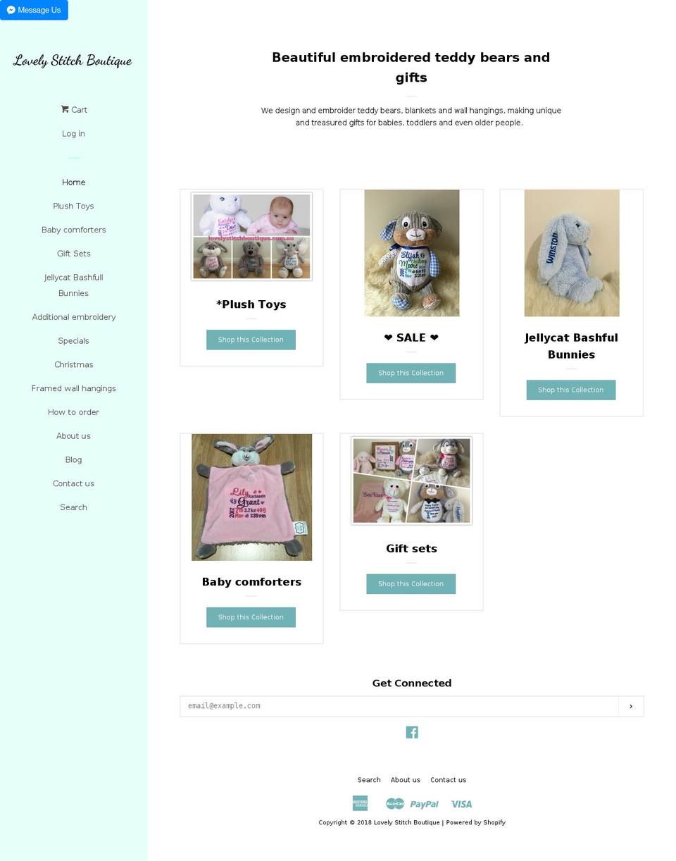 lovelystitchboutique.com.au shopify website screenshot