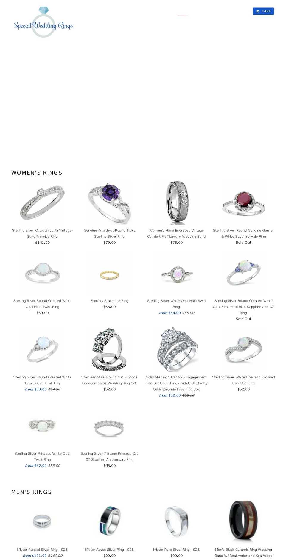lovelyweddingrings.com — Shopify storefront screenshot