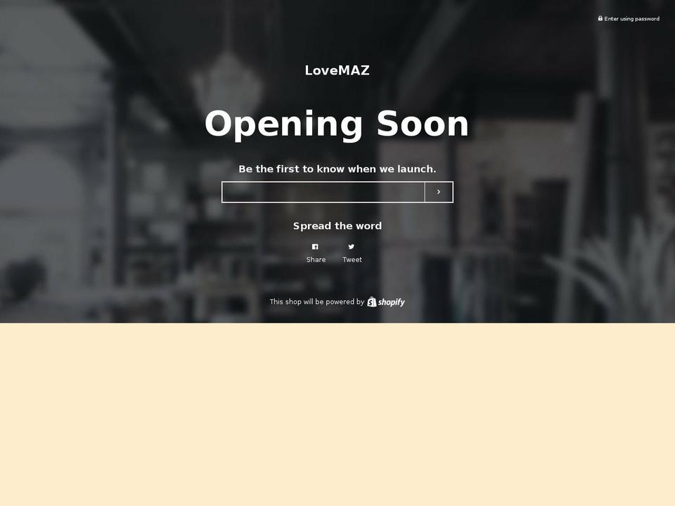 lovemaz.com shopify website screenshot