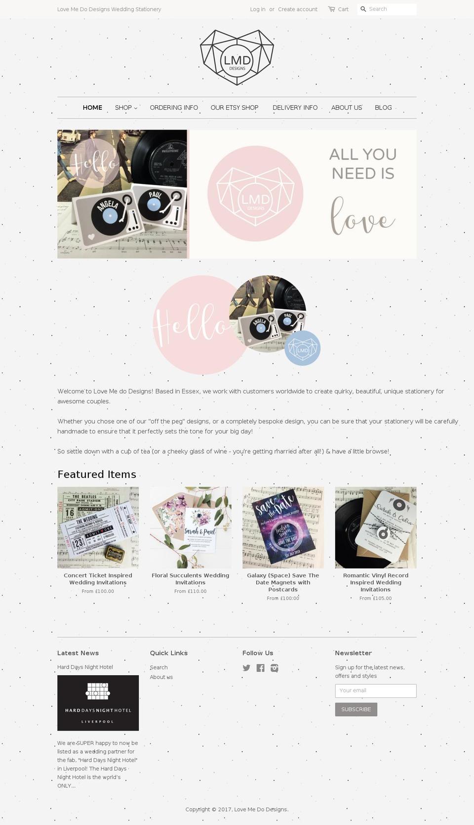 lovemedodesigns.com shopify website screenshot