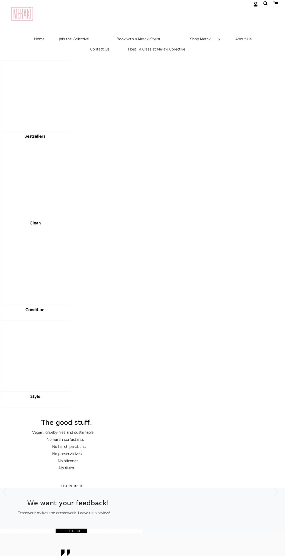 lovemeraki.com shopify website screenshot