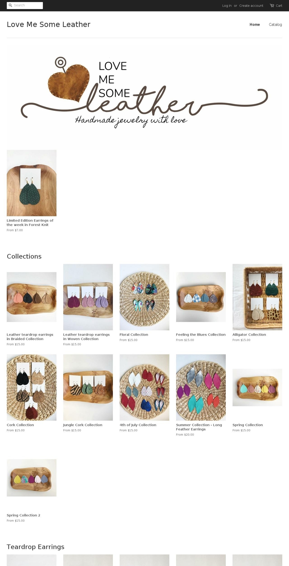 lovemesomeleather.com — Shopify storefront screenshot