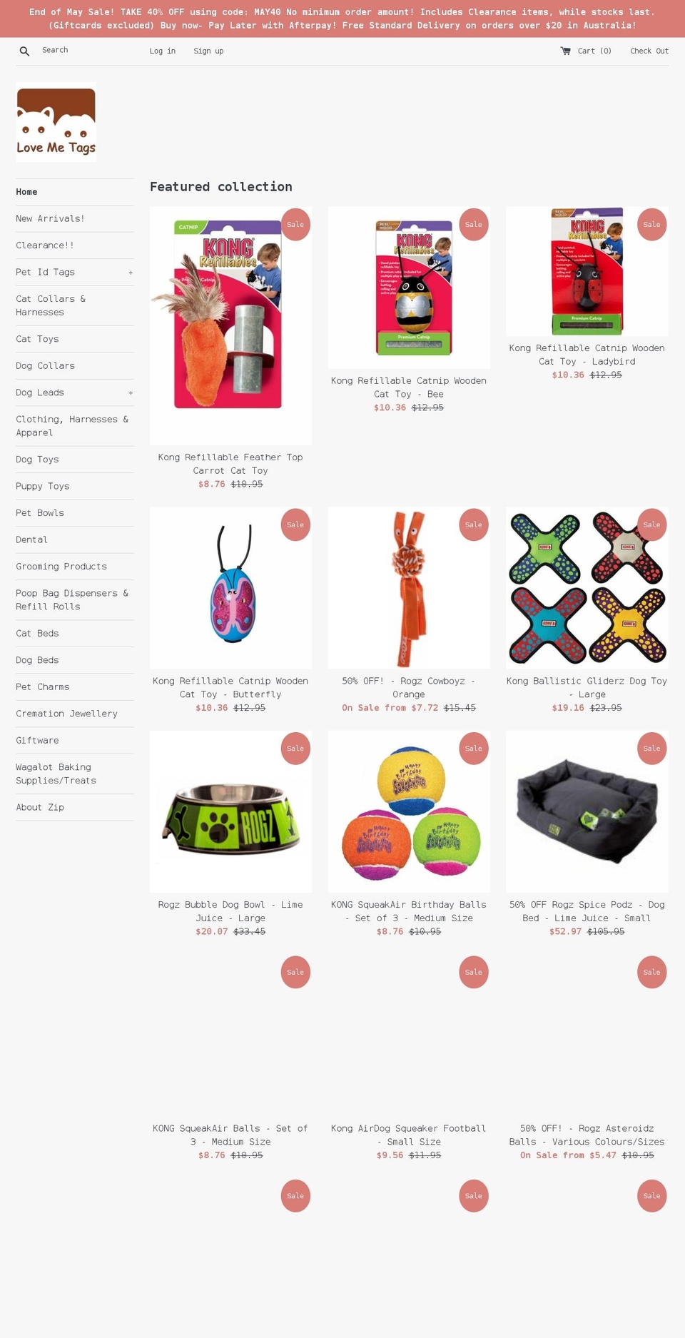 lovemetags.com shopify website screenshot