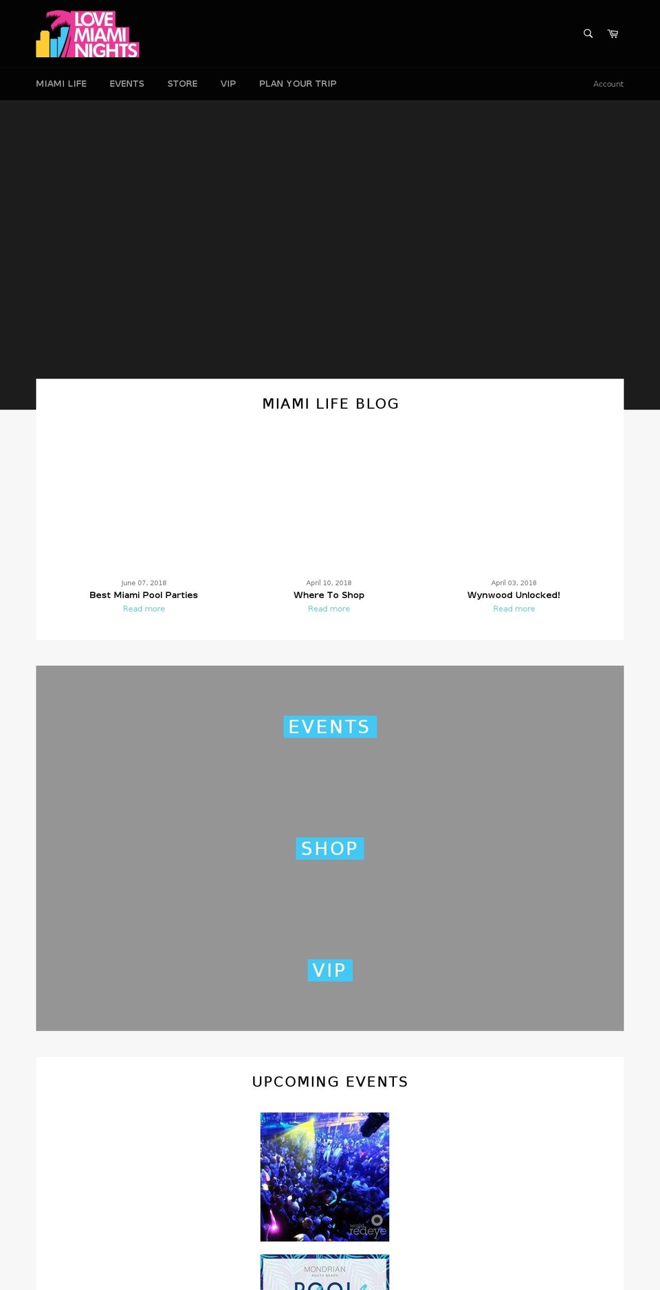 lovemiaminights.com — Shopify storefront screenshot