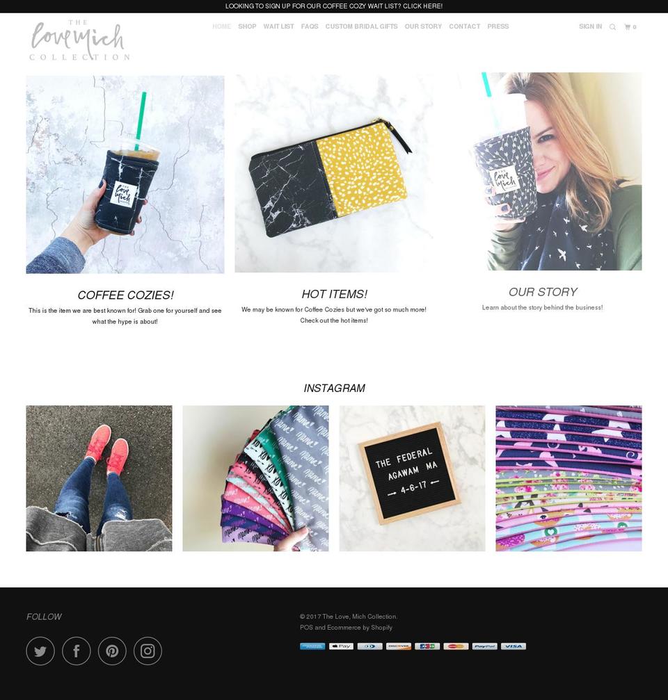 lovemichcollection.com shopify website screenshot