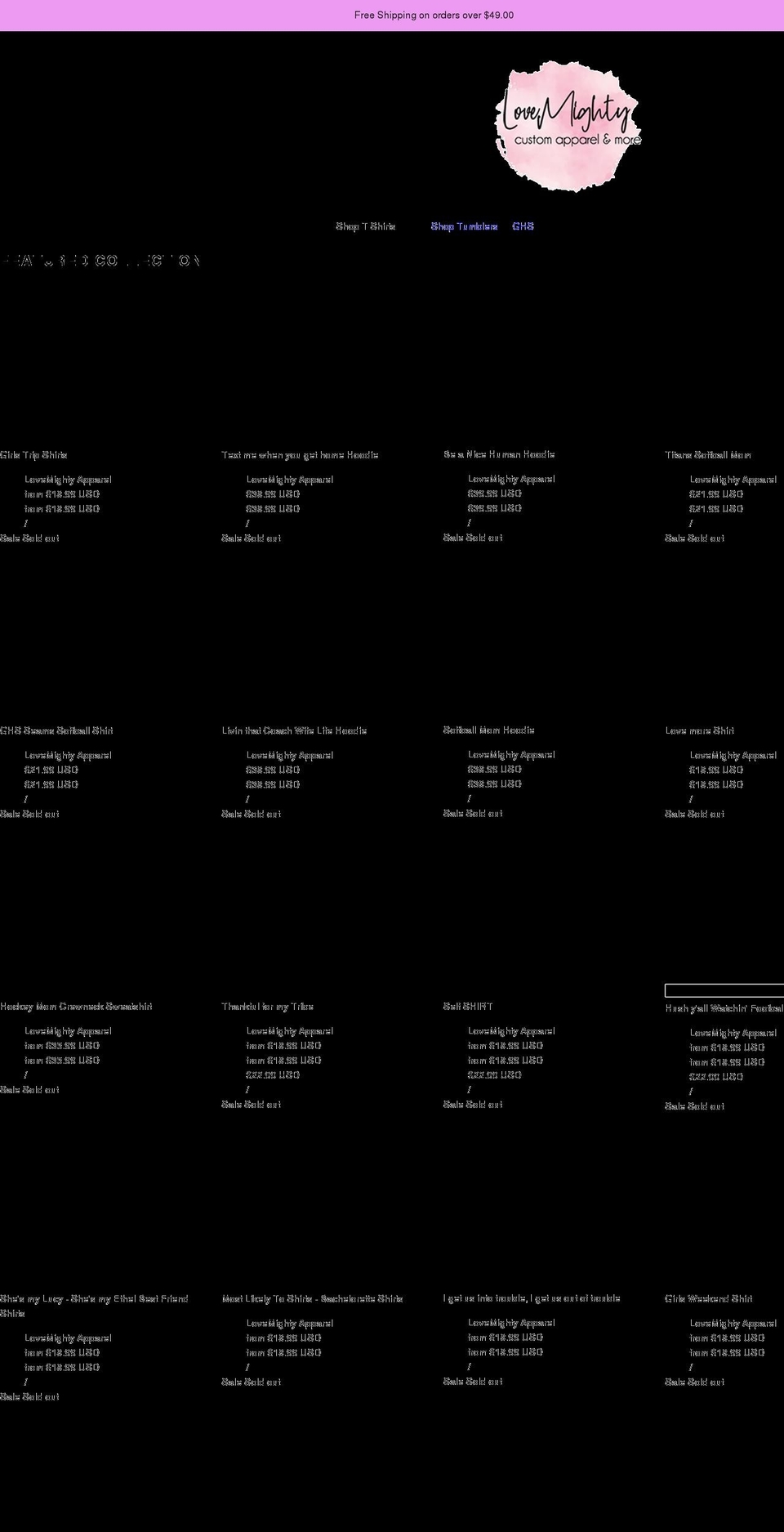 lovemightyapparel.com shopify website screenshot