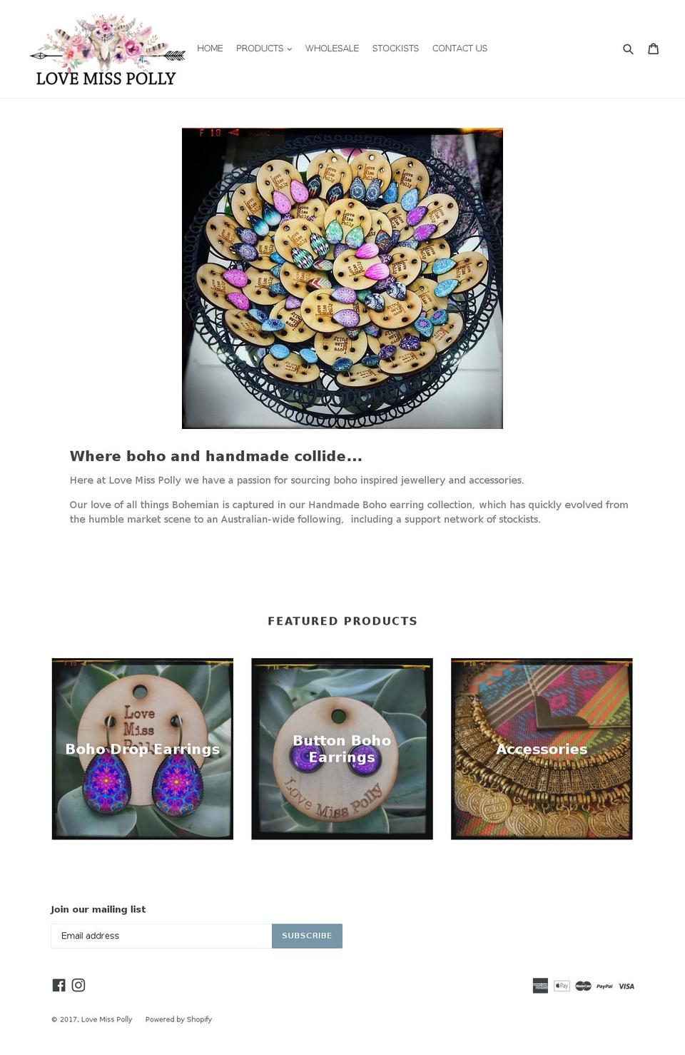lovemisspolly.com shopify website screenshot