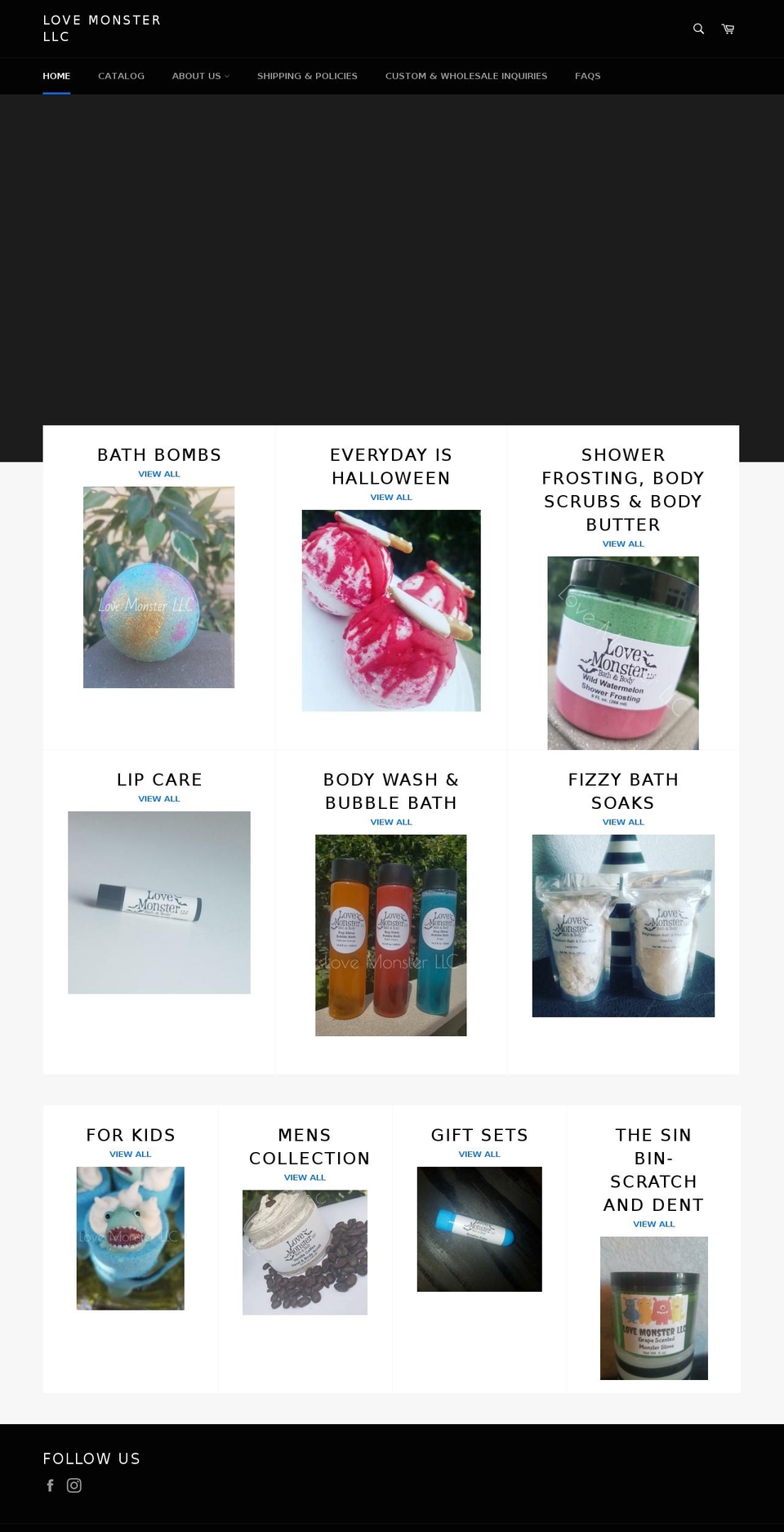 lovemonsterbathbombs.com — Shopify storefront screenshot