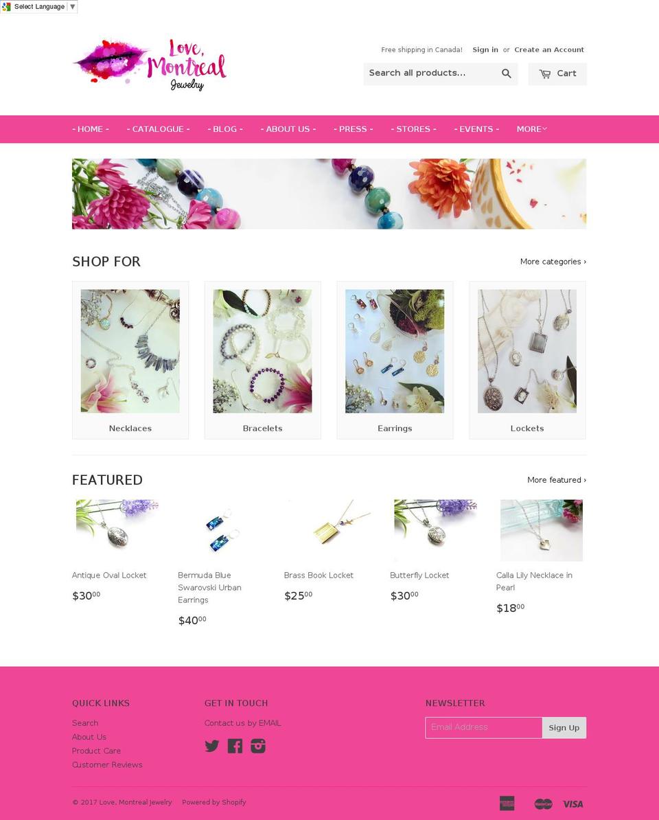 lovemontreal.net shopify website screenshot