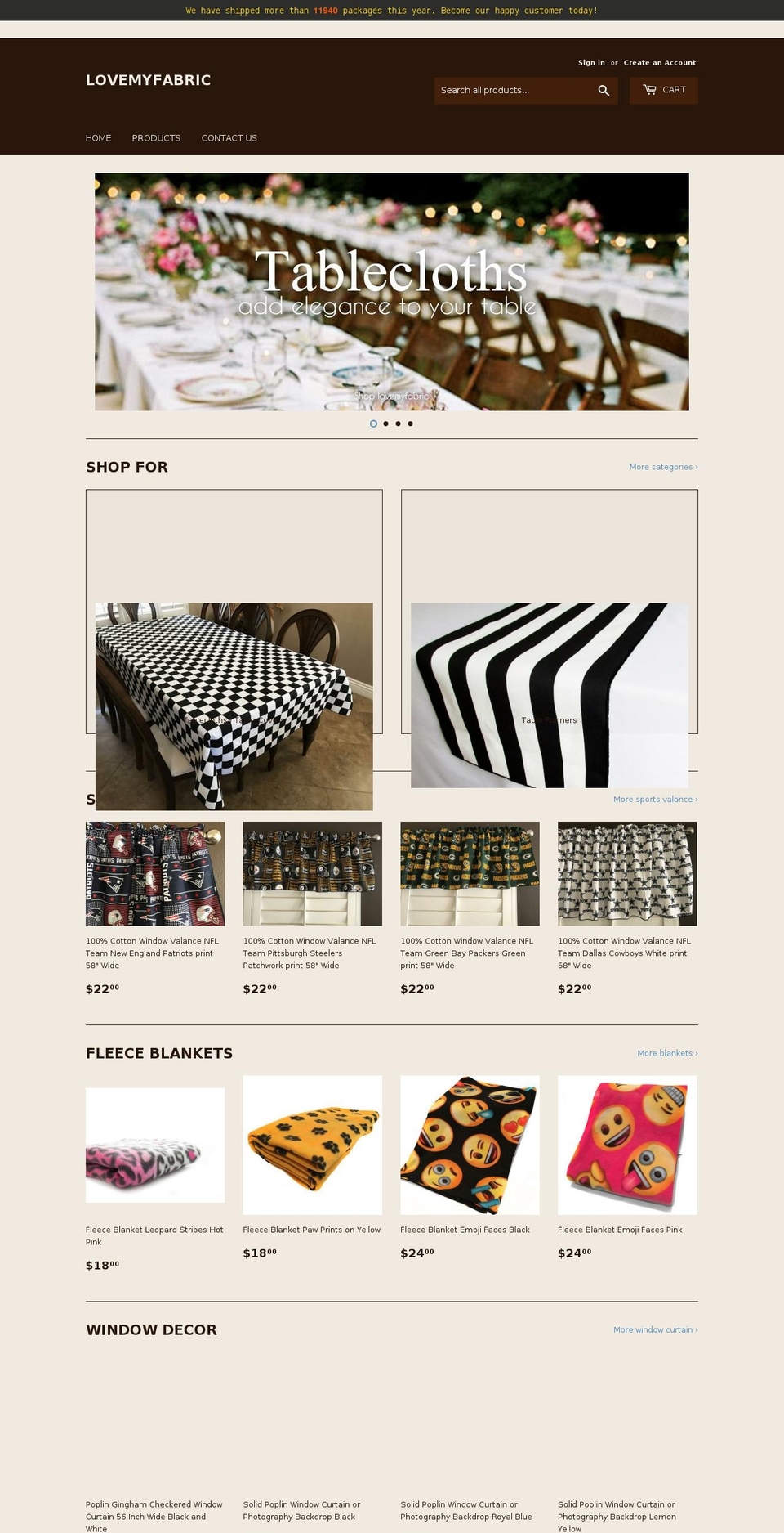 lovemyfabric.com shopify website screenshot