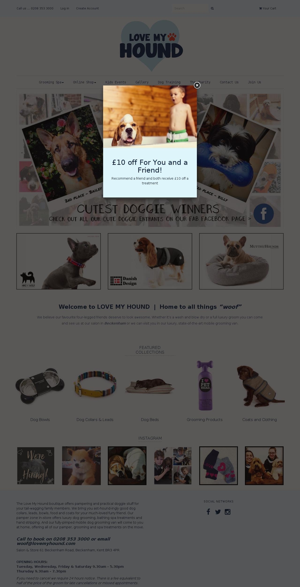 lovemyhound.com shopify website screenshot
