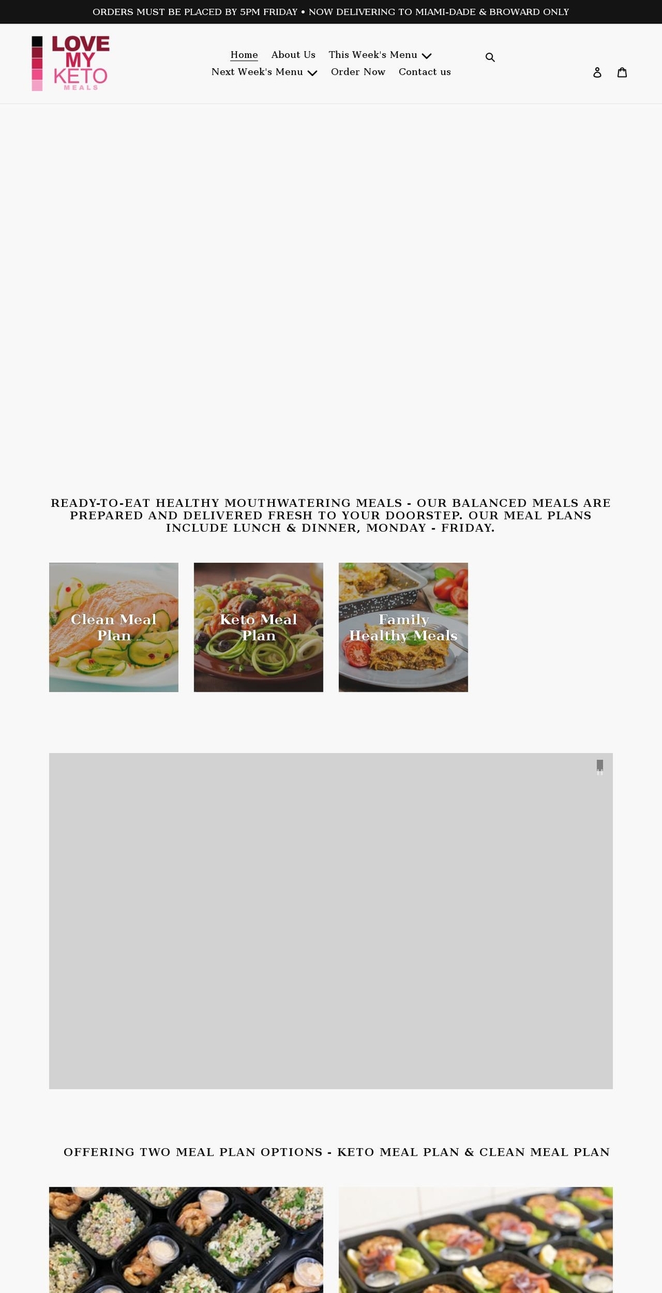 lovemyketomeals.com shopify website screenshot