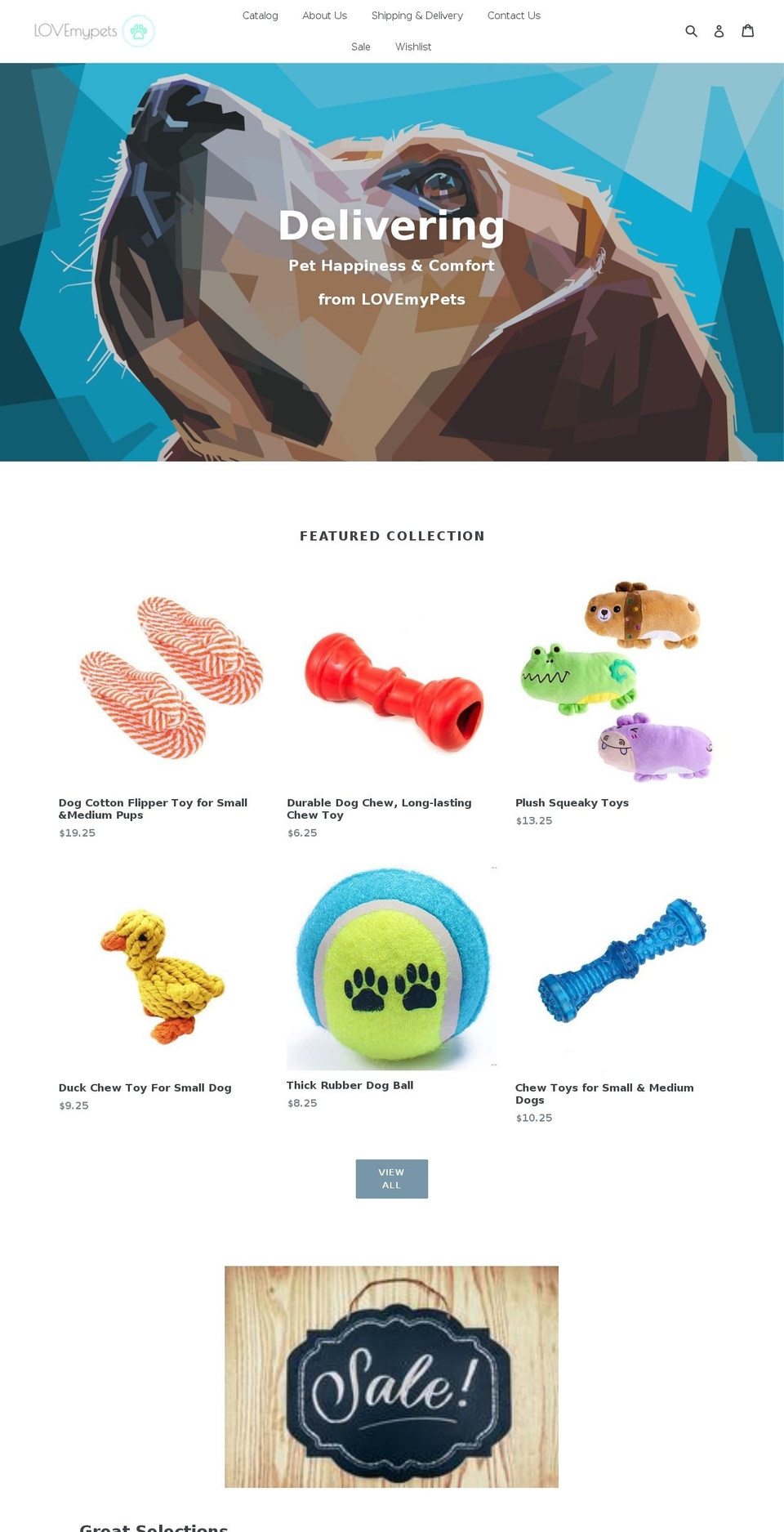 lovemypets.ca shopify website screenshot