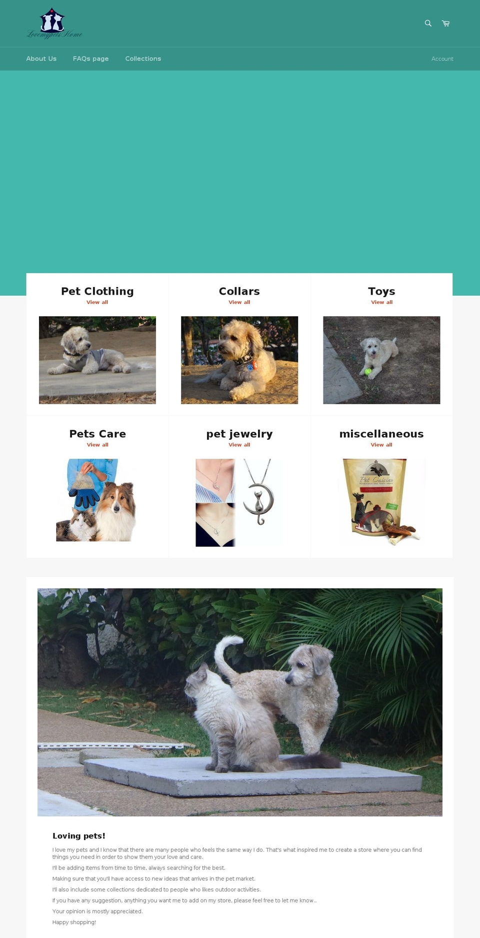lovemypetshome.com — Shopify storefront screenshot