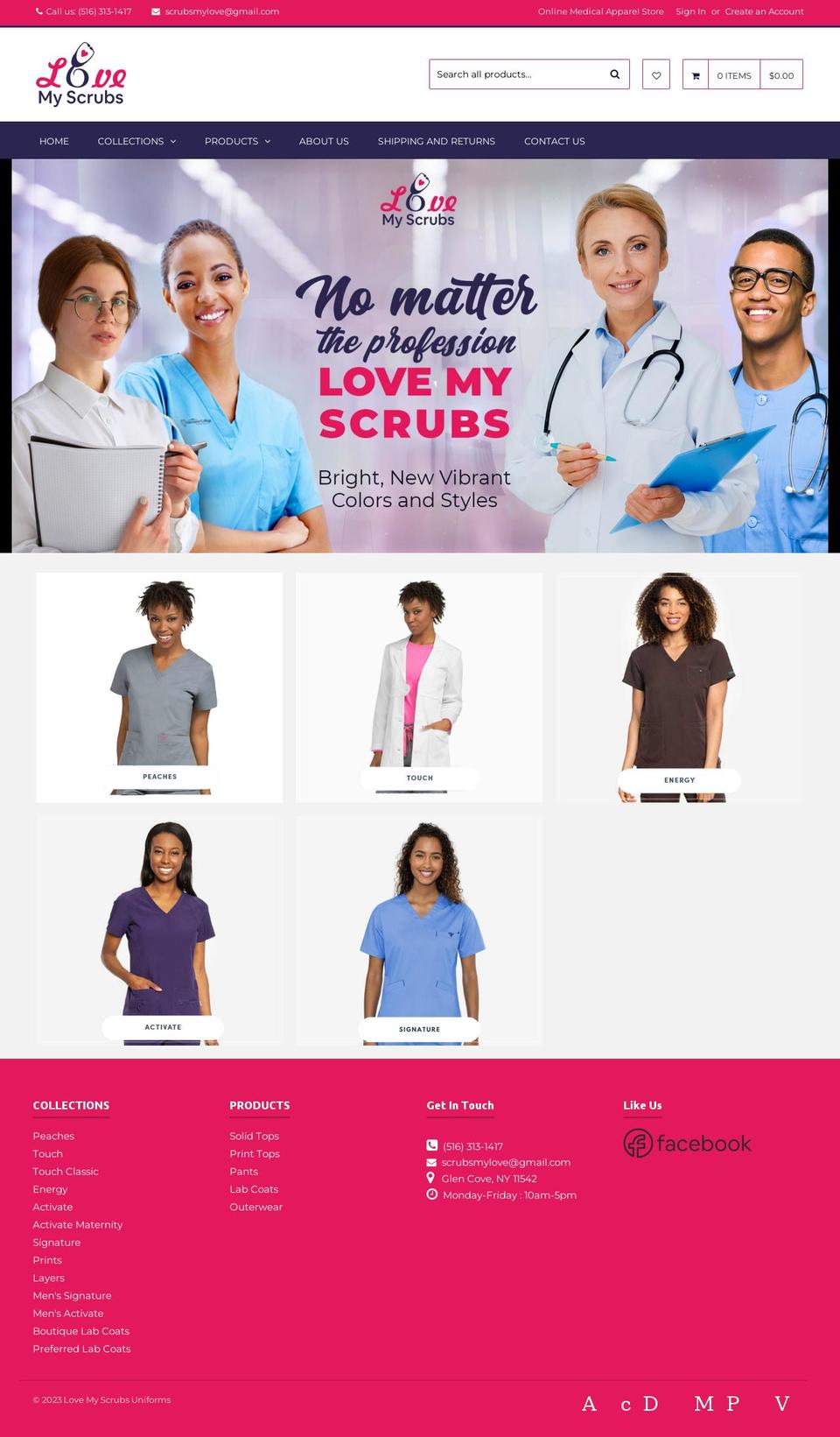 lovemyscrubs.shop shopify website screenshot