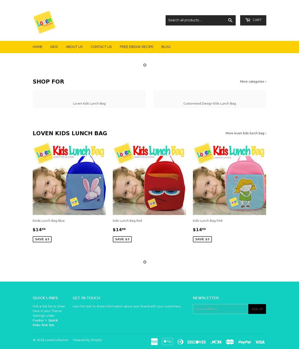 lovencollection.com — Shopify storefront screenshot