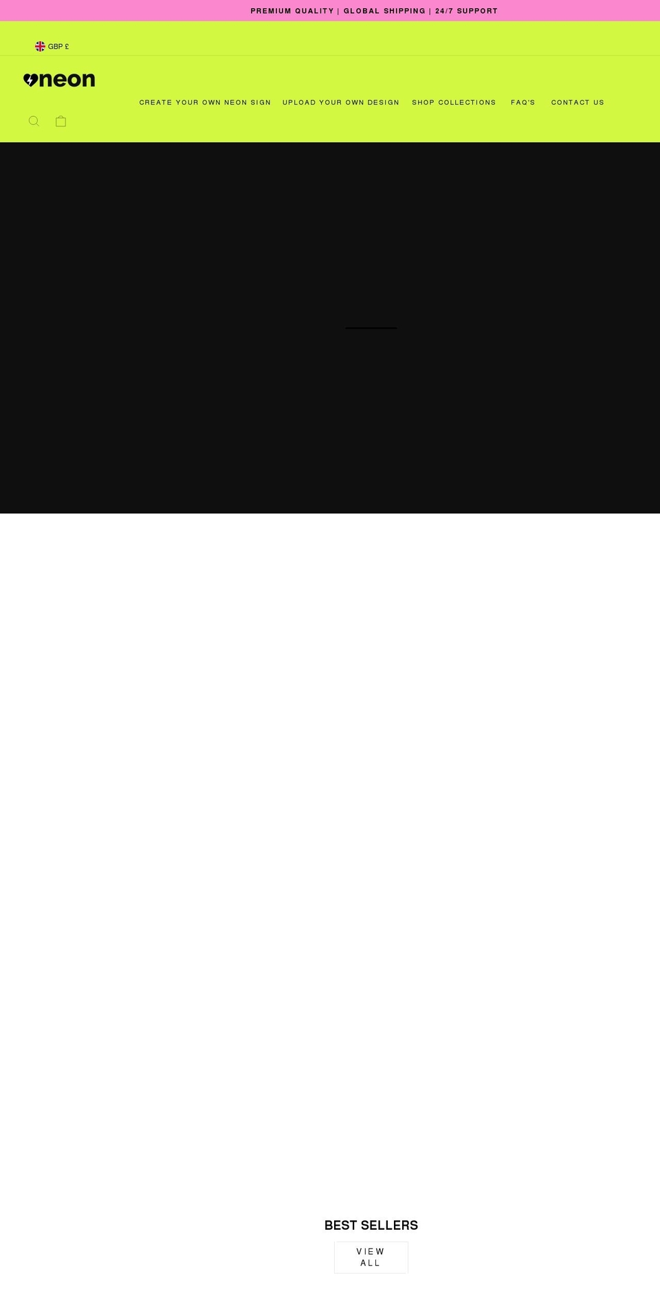 loveneonsigns.com shopify website screenshot