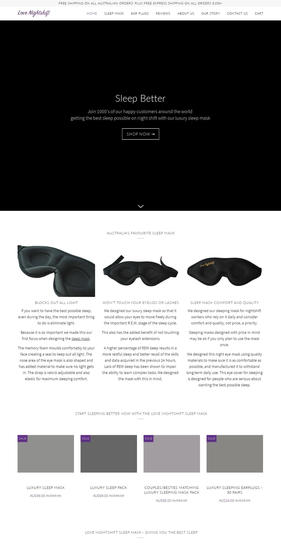 lovenightshift.com shopify website screenshot