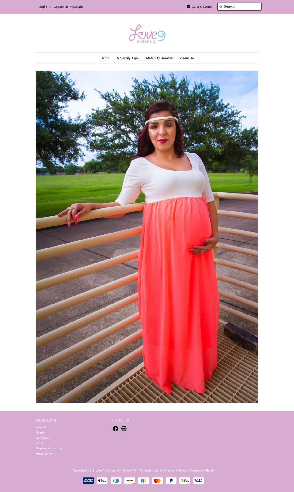 loveninematernity.com — Shopify storefront screenshot