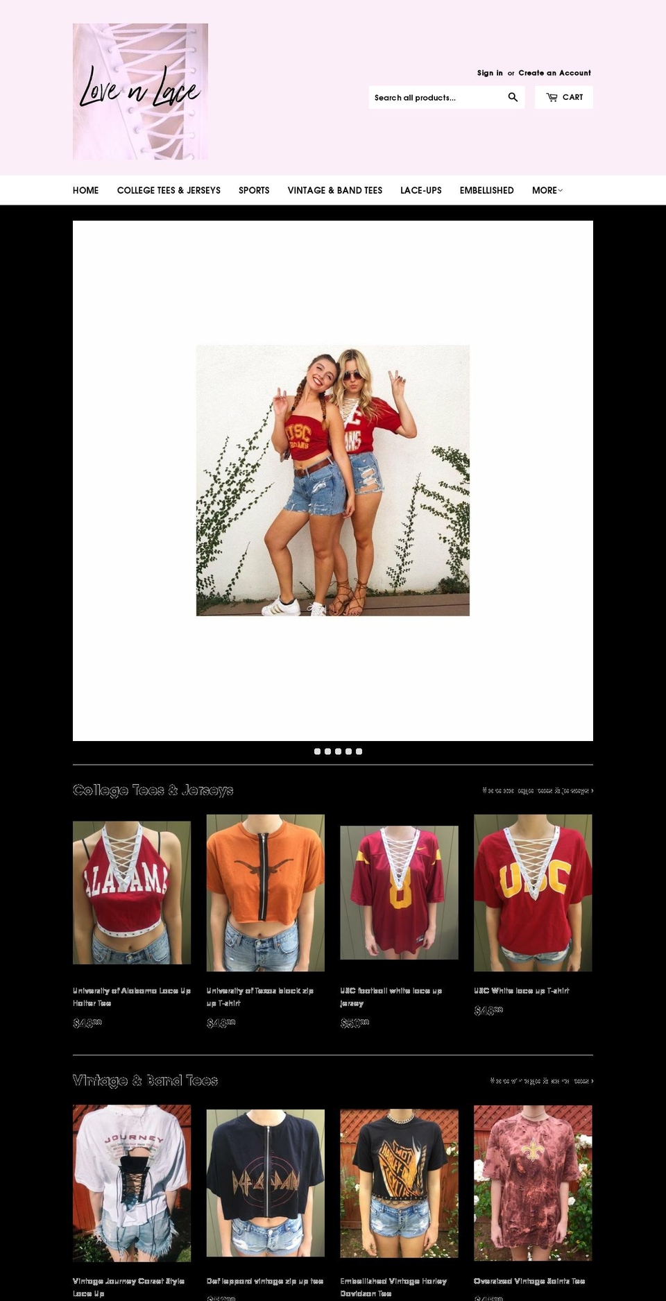 lovenlacedesign.com — Shopify storefront screenshot