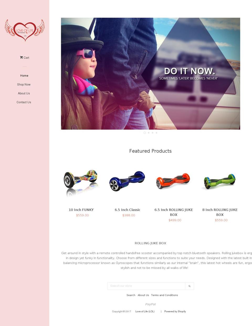 loveoflife.biz shopify website screenshot