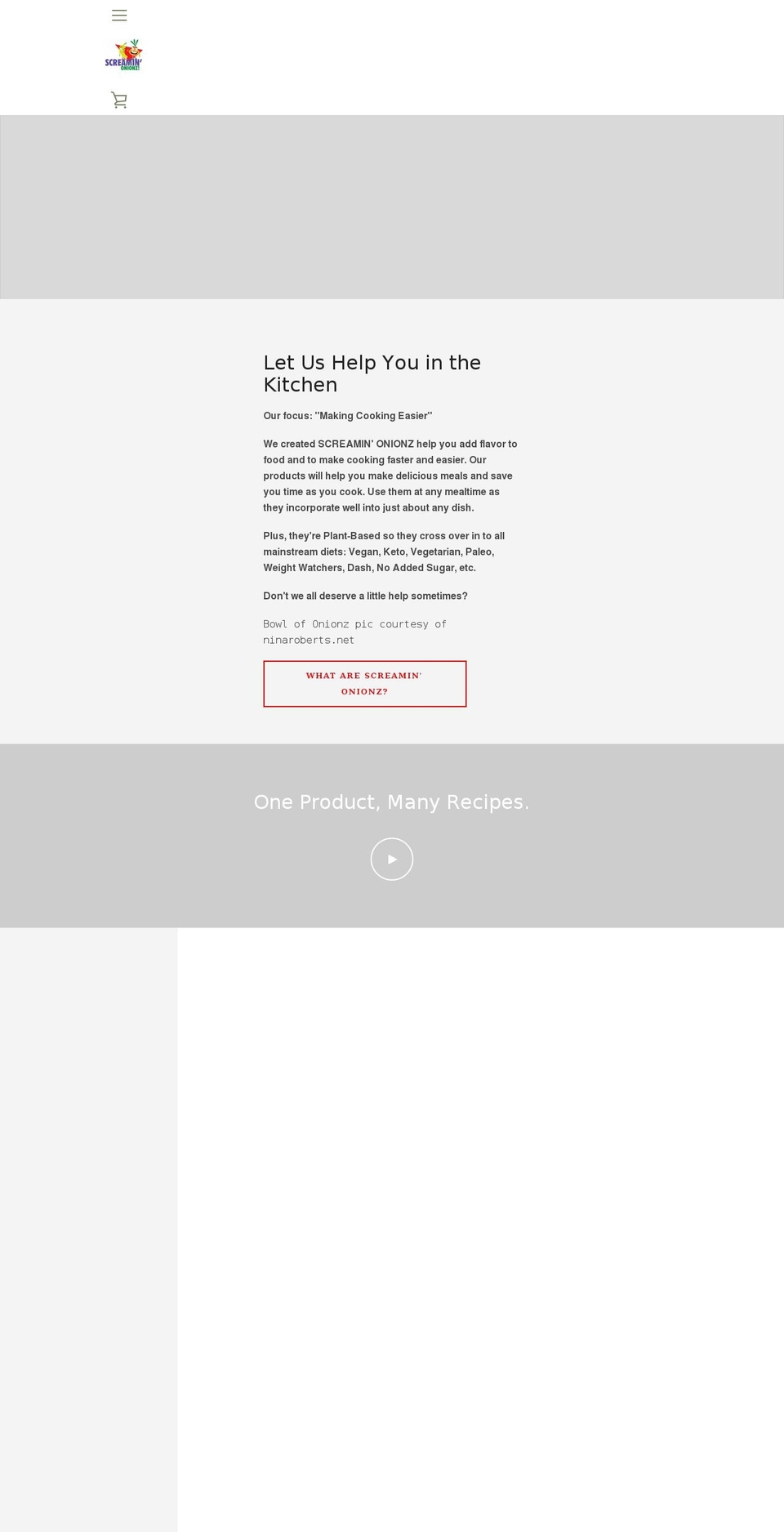 loveonionz.com shopify website screenshot