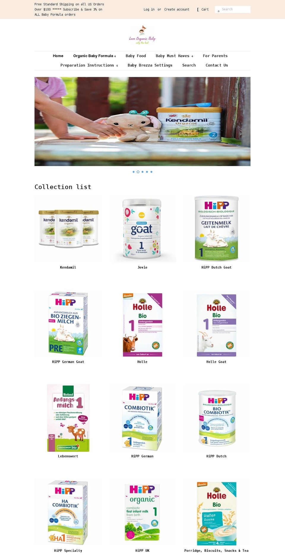loveorganicbaby.com — Shopify storefront screenshot