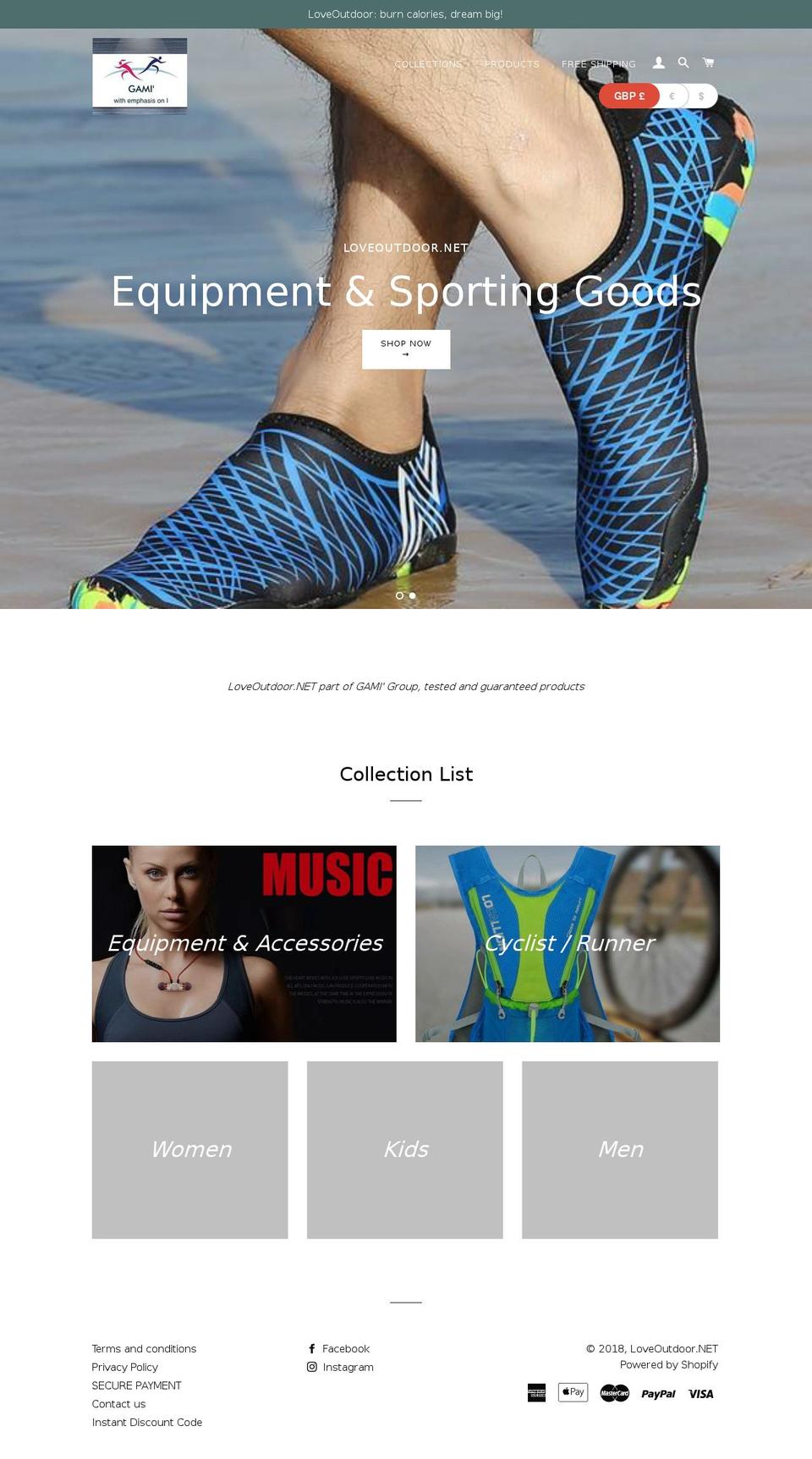 loveoutdoor.net shopify website screenshot