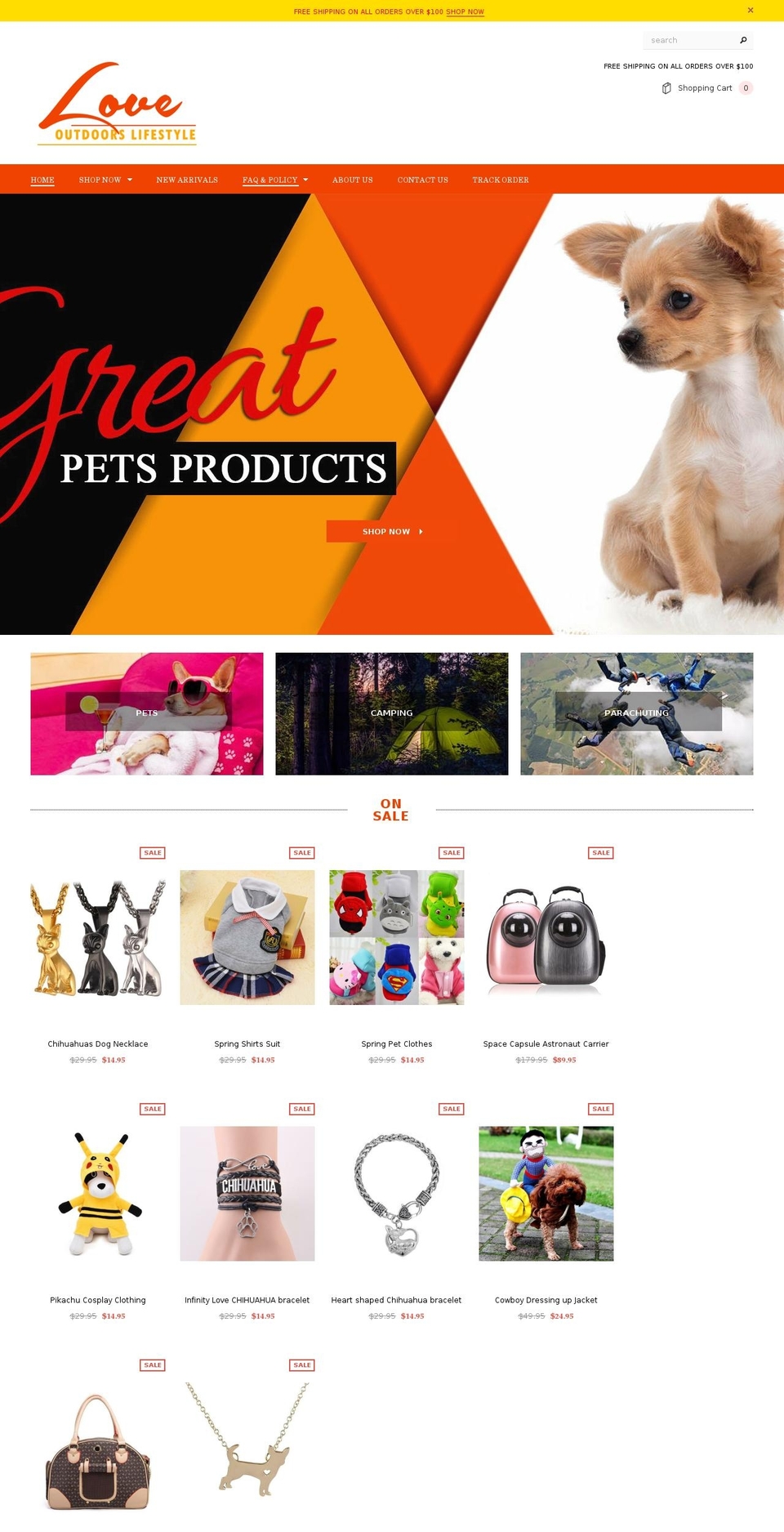 loveoutdoorslifestyle.com — Shopify storefront screenshot