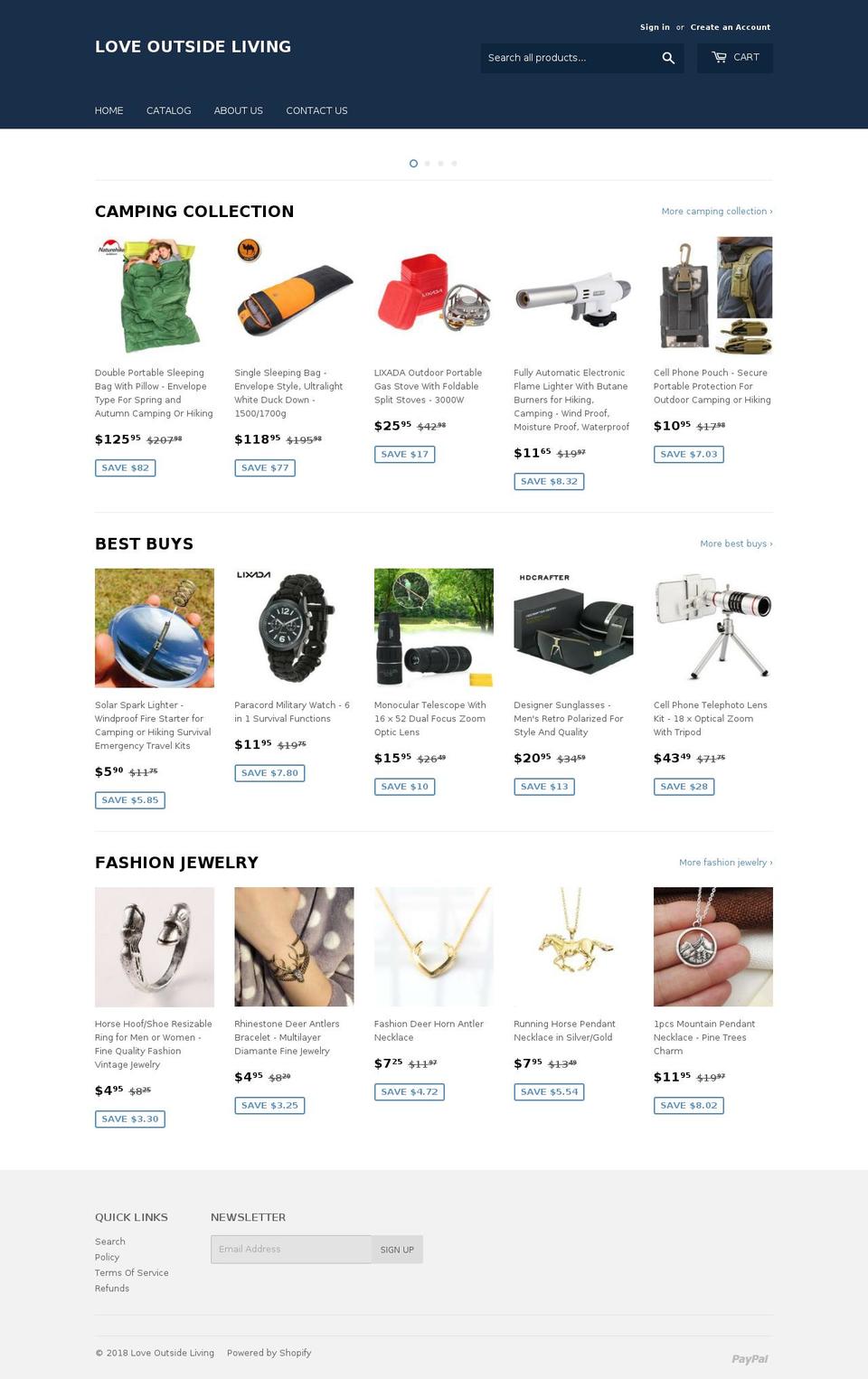 loveoutsideliving.com — Shopify storefront screenshot
